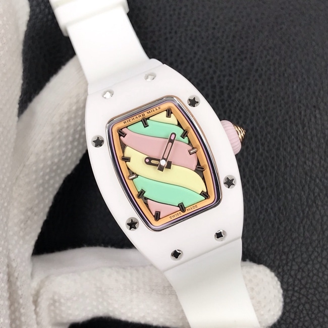 top-tier watch Richard Mille women's popular bon bon series rubber strap watch front view