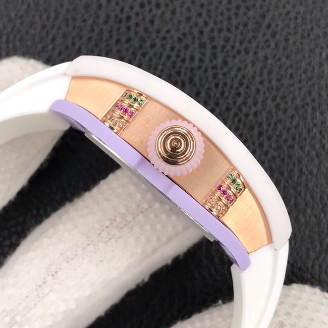 top-tier watch Richard Mille women's popular bon bon series rubber strap watch side view