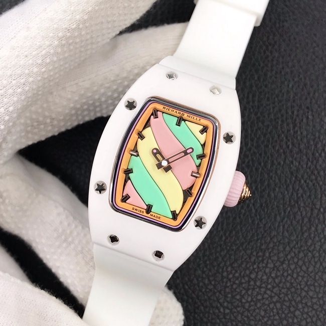 top-tier watch Richard Mille women's popular bon bon series rubber strap watch front view