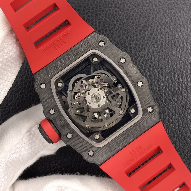ZF Factory Top collectible watches Richard Mille Men's Black Plate Red Rubber Band Automatic Mechanical Watch Movement Diagrams