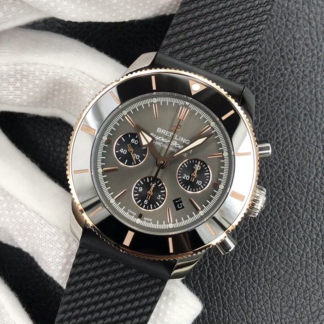 Top-tier watch Bailing Super Ocean Culture chronograph series men's green dialleather strap watch front view