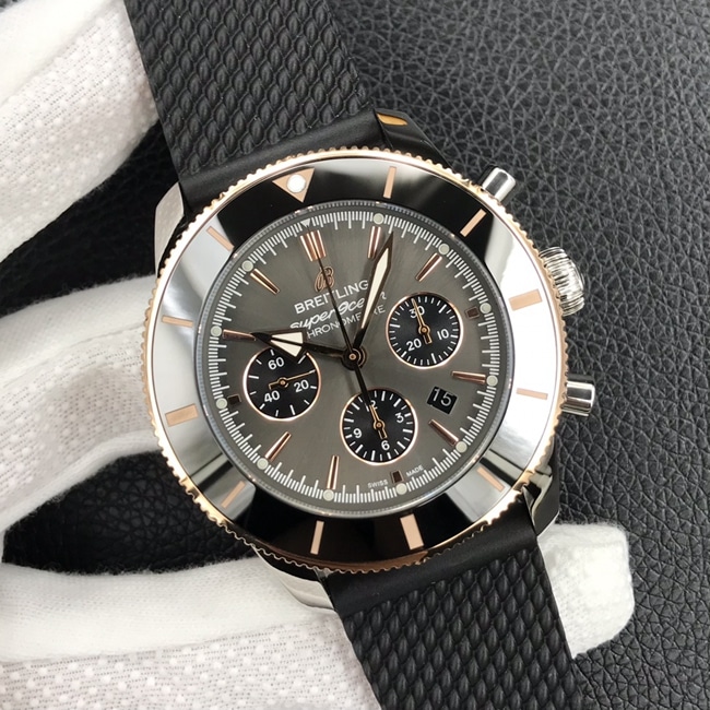 Top-tier watch Bailing Super Ocean Culture chronograph series men's green dialleather strap watch front view