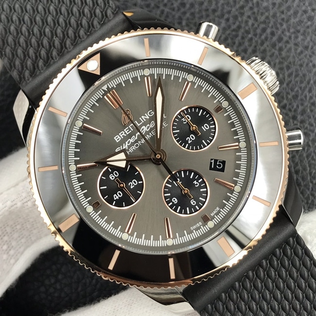 Top-tier watch Bailing Super Ocean Culture chronograph series men's green dialleather strap watch front view