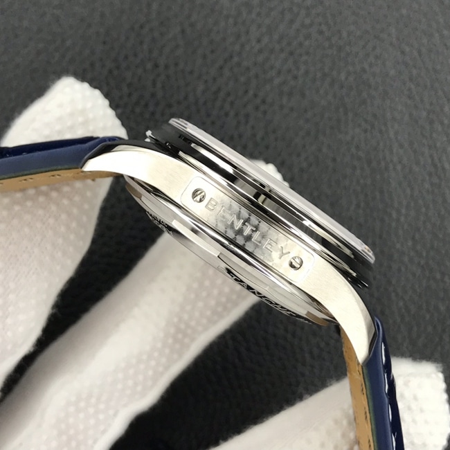 GF Factorytop-tier watch new work Bailing Puya B01chronograph watch 42mm men's white dial blue belt mechanical leather strap watch side view