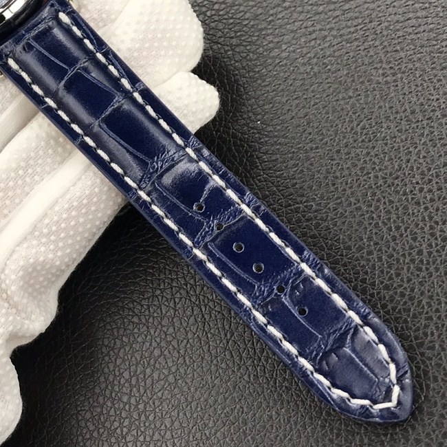 GF Factorytop-tier watch new work Bailing Puya B01chronograph watch 42mm men's white dial blue belt mechanical leather strap watch leather strap picture