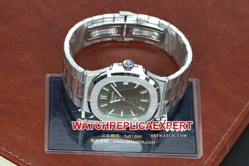 3k factory top-tier watch Patek Philippe men's green dialsteel braceletNautilus series mechanical watch overall live photos
