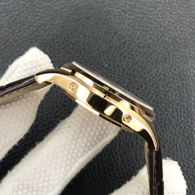 ZF Factorytop-tier watch Vacheron Constantin men's white dial brown belt Wu Luzhi type series full date display moon phase watch side view