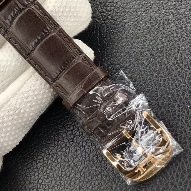 GF FactoryJaeger-LeCoultretop-tier watch men's white dial brown belt master series leather strap mechanical watch clasp picture