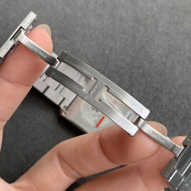 K11 factory top-tier watch Cartier tank series women's white dialsteel braceletautomatic movement watch clasp picture