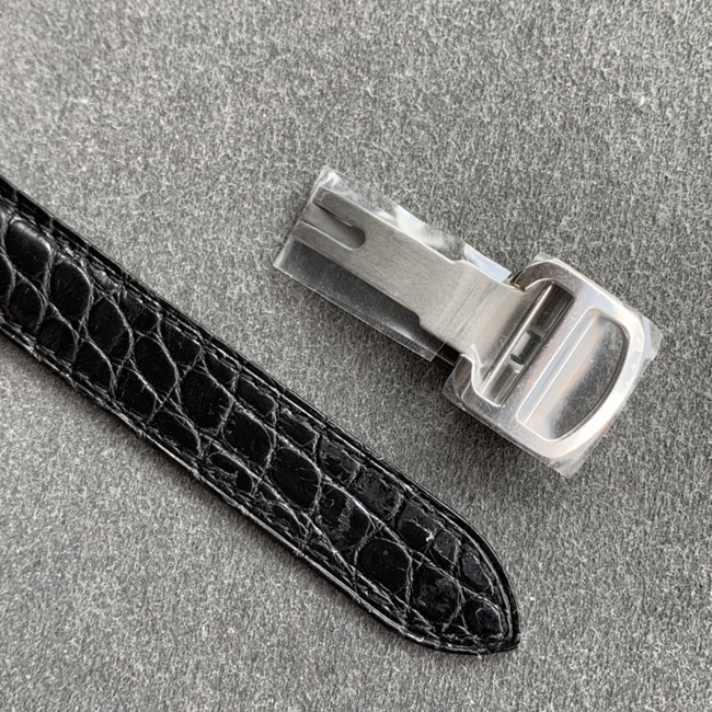 K11 factory top-tier watch Cartier women's white dial black belt tank series leather strap watch leather strap picture