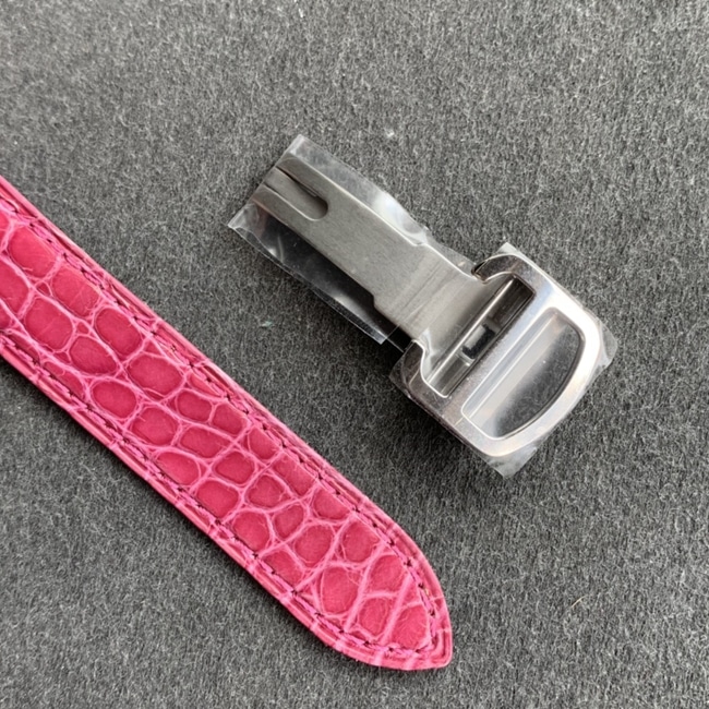 K11 factory top-tier watch Cartier women's tank series pink plate pink belt watch clasp picture