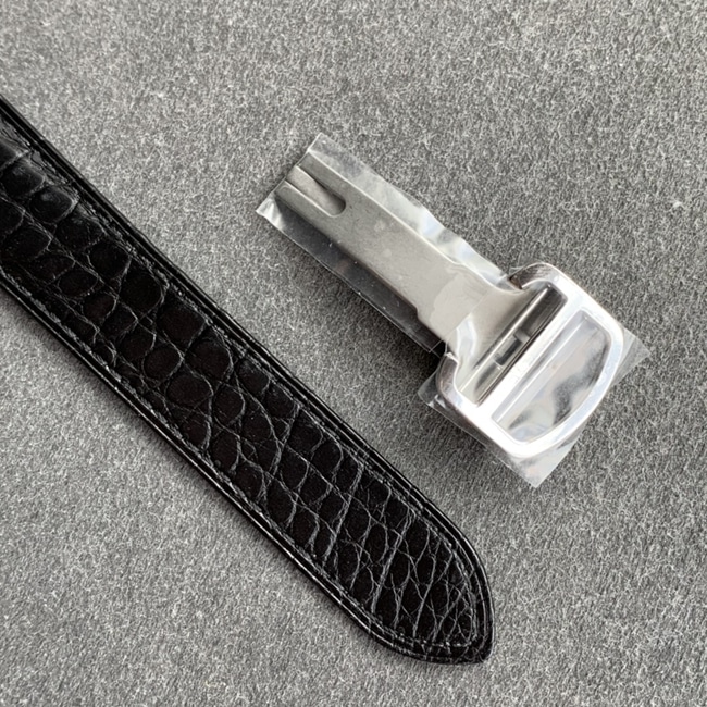 K11 factory Cartiertop-tier watch women's white dial black belt tank series leather strap watch leather strap picture