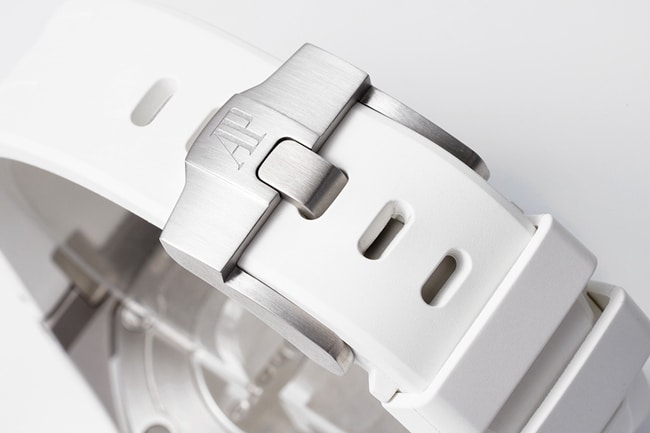 top-tier watch Audemars Piguet women's white dialrubber strapquartzRoyal Oak off series 37mm watch clasp picture