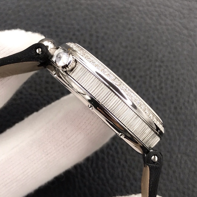 ZF Factory Breguet top-tier watch women's white dial black belt Queen of Naples series mechanical watch side view