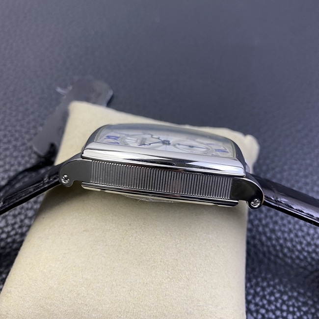 HG factory top-tier watch Breguet men's white dial black belt heritage series large date display automatic movementleather strap watch side view