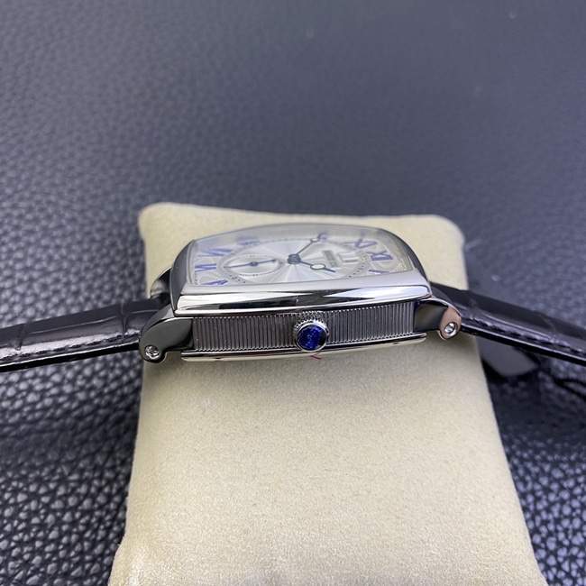 HG factory top-tier watch Breguet men's white dial black belt heritage series large date display automatic movementleather strap watch side view