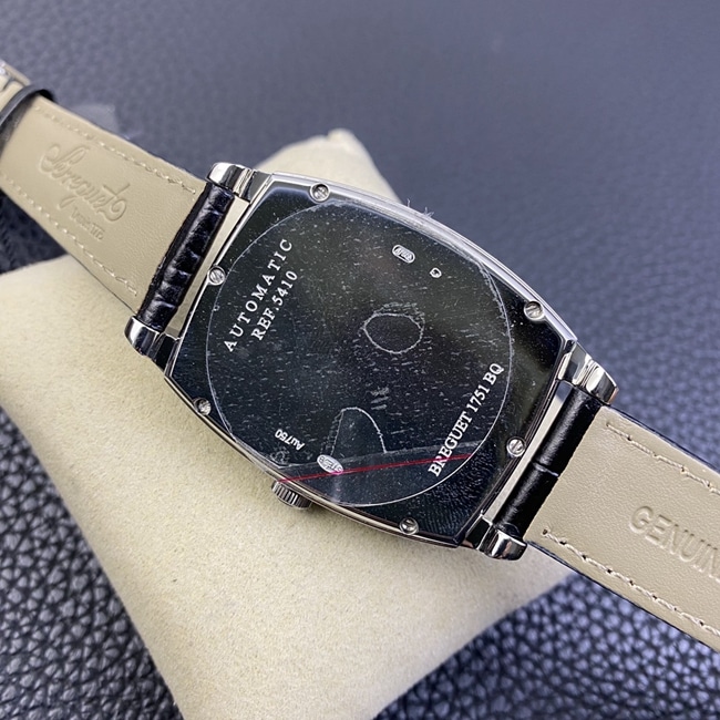HG factory top-tier watch Breguet men's white dial black belt heritage series large date display automatic movementleather strap watch back cover picture