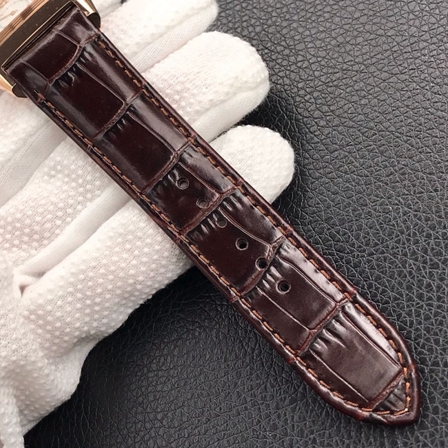 MG factory Jaeger-LeCoultretop-tier watch men's white dial brown belt flip series automatic manual mechanical leather strap watch leather strap picture