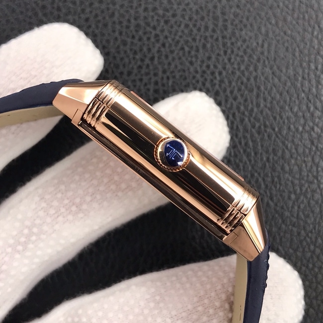 MG factory Jaeger-LeCoultretop-tier watch men's blue dial blue belt flip series manual mechanical watch side view