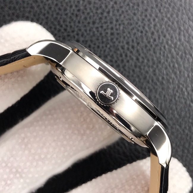 Jaeger-LeCoultretop-tier watch men's black dial black belt multi-function series tourbillon mechanical watch side view
