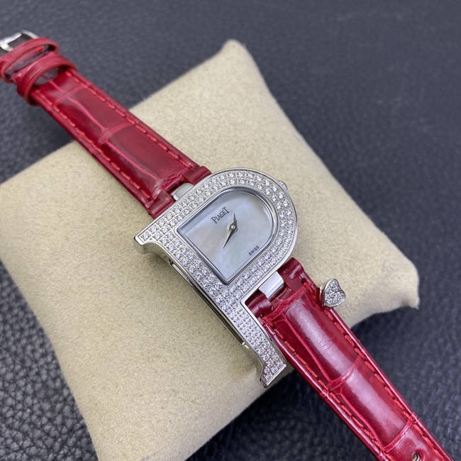top-tier watch count ladies white dial red band quartzleather strap watch front view