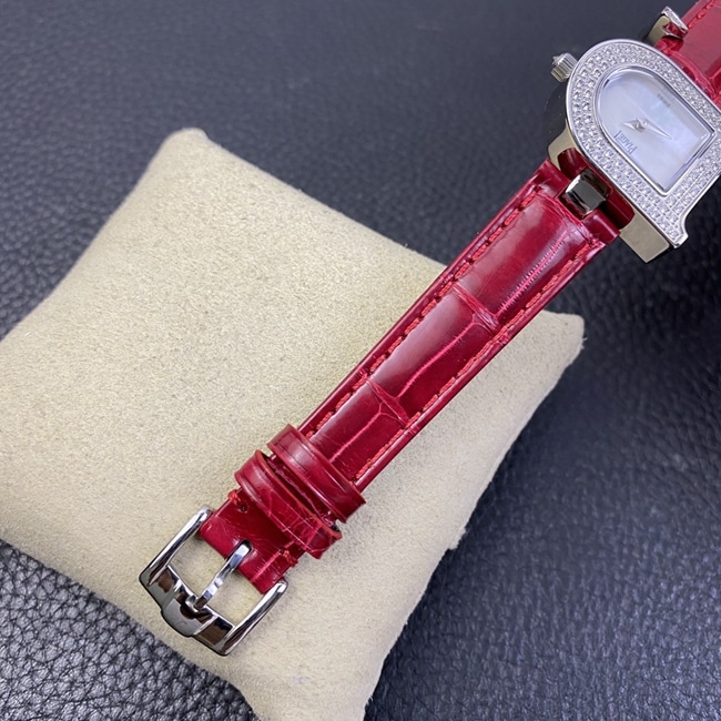 top-tier watch count ladies white dial red strap quartzleather strap watch clasp picture