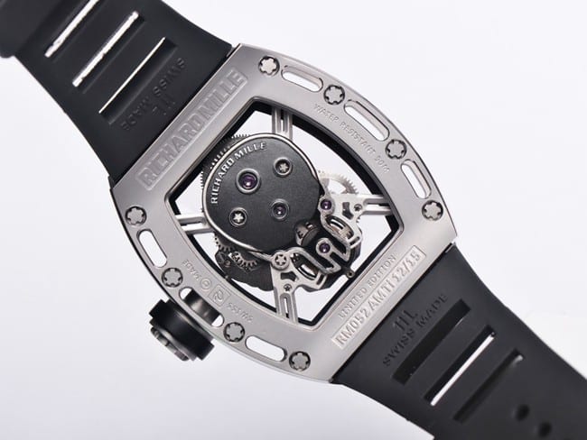 JB factory top-tier watch Richard Mille men's white dial black rubber strap genuine tourbillon mechanical watch movement picture