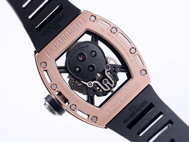 JB factory Richard Milletop-tier watch genuine tourbillon men's black dialrubber strapautomatic movement watch movement picture