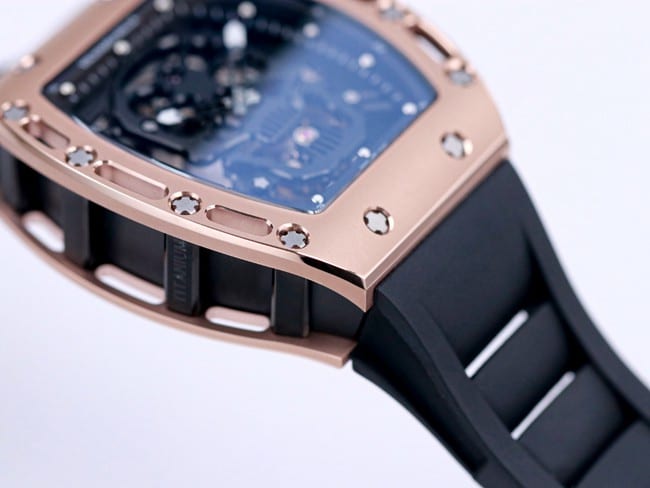 JB factory Richard Milletop-tier watch genuine tourbillon men's black dialrubber strapautomatic movement watch detail shots
