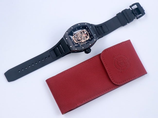 JB factory Richard Milletop-tier watch automatic movement genuine tourbillon men's white dialrubber strap watch front view