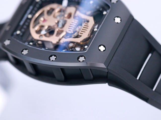 JB factory Richard Milletop-tier watch automatic movement genuine tourbillon men's white dialrubber strap watch detail shots