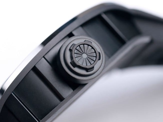 JB factory Richard Milletop-tier watch automatic movement genuine tourbillon men's white dialrubber strap watch side view