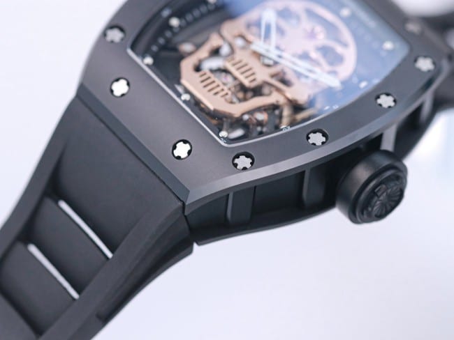 JB factory Richard Milletop-tier watch automatic movement genuine tourbillon men's white dialrubber strap watch detail shots