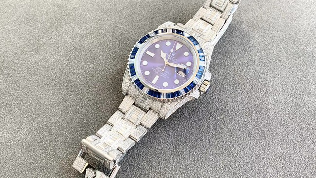 top-tier watch Rolex men's blue dialsteel braceletSubmariner type series fully automatic movement watch front view
