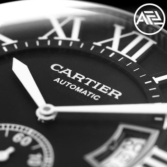 Cartiertop-tier watch men's automatic movement Kalibo series black dialsteel bracelet watch detail shots