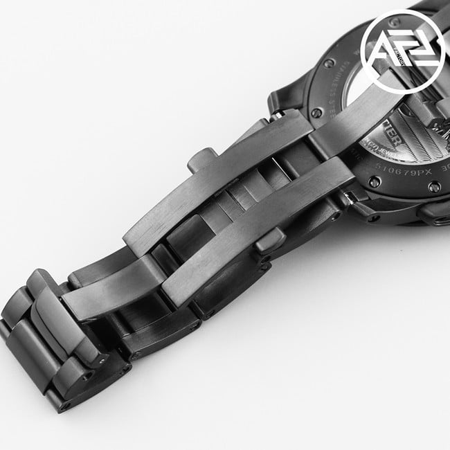 Cartiertop-tier watch men's automatic movement Kalibo series black dialsteel bracelet watch detail shotsclasp picture