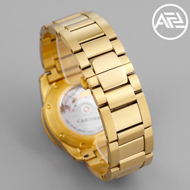 top-tier watch Cartier men's automatic movement white dial gold steel bracelet Kalibo series watch clasp picture