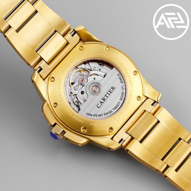 top-tier watch Cartier men's gold plate gold steel bracelet automatic movement Kalibo series watch movement picture