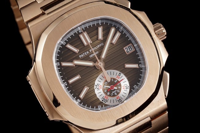 3K Factory Patek Philippe collectible watches Men's Black Plate Steel Strap Nautilus Multifunction Chronograph Watch Front View