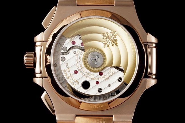 Patek Philippetop-tier watch multifunctional chronograph men's black dialsteel braceletNautilus series watch movement picture