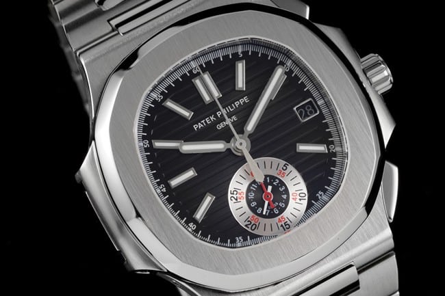 3K FactoryPatek Philippetop-tier watch Nautilus series men's blue dialsteel bracelet multi-function chronograph watch front view