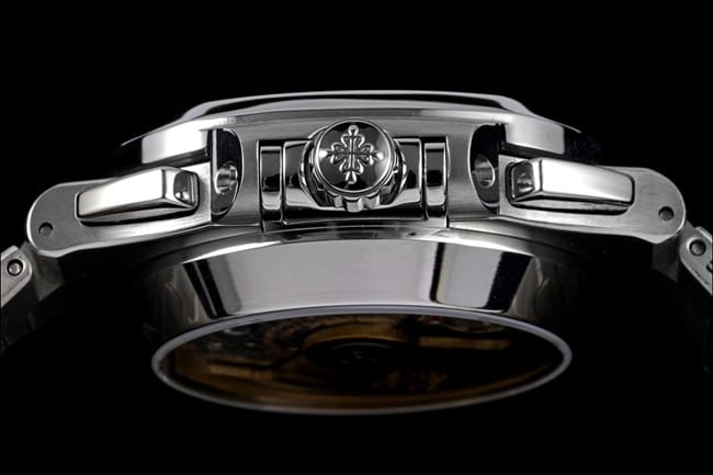 3K FactoryPatek Philippetop-tier watch Nautilus multifunctional chronograph men's white dialsteel bracelet watch side view