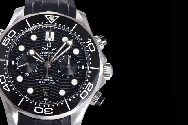 OM Factorytop-tier watch Omega new Seamaster 300m men's black dial black rubber strapchronograph watch detail shots