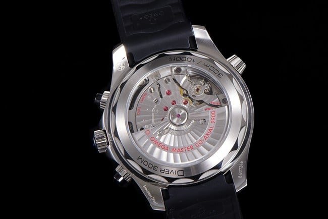 OM Factorytop-tier watch Omega new Seamaster 300m men's black dial black rubber strapchronograph watch movement picture