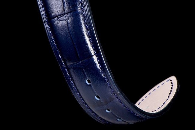 OM FactoryBlancpaintop-tier watch men's blue dial blue belt villeret classic 6654 new V3 upgraded leather strap watch leather strap picture