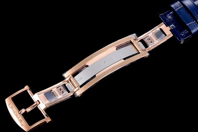 OM FactoryBlancpaintop-tier watch men's blue dial blue belt villeret classic 6654 new V3 upgraded leather strap watch clasp picture