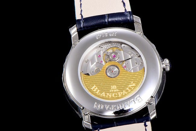 OM Factorytop-tier watch Blancpain automatic movement men's blue dial blue belt villeret classic leather strap watch movement picture