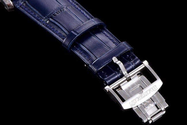 OM Factorytop-tier watch Blancpain automatic movement men's blue dial blue belt villeret classic leather strap watch clasp picture