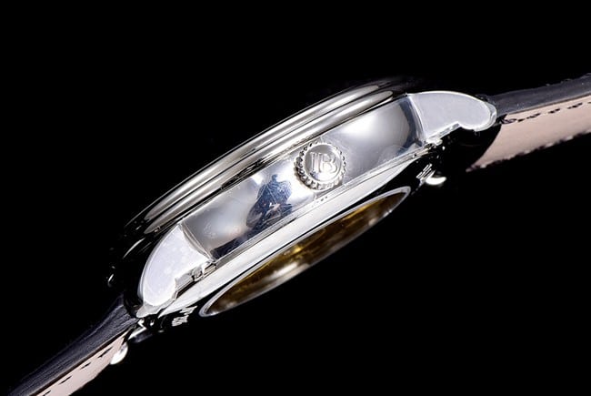 OM FactoryBlancpaintop-tier watch new V3 upgraded villeret classic 6654 men's gray plate black belt watch side view