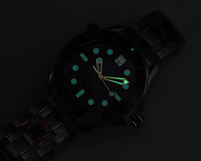 OR factory top-tier watch Omega men's black dialsteel bracelet42mmSeamaster300m watch lume picture